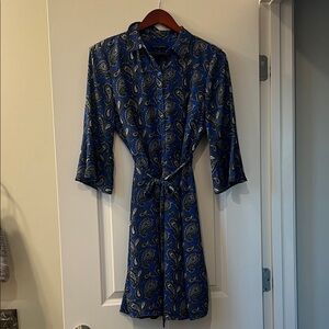Banana Republic Navy Paisley Women's Dress